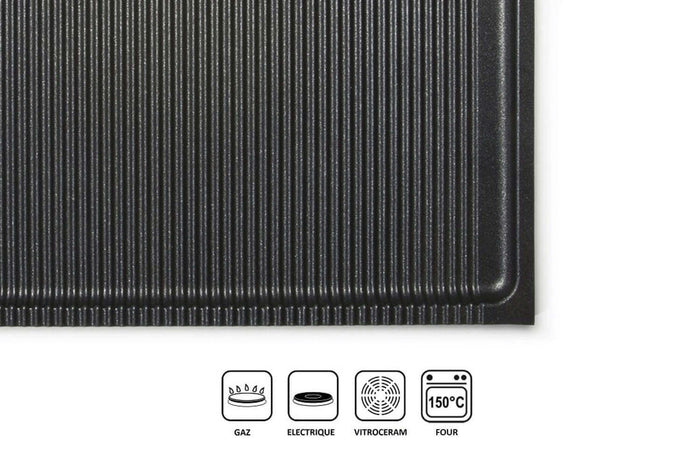 Plaque de cuisson Risoli BBQ multifonction en aluminium 38x26cm