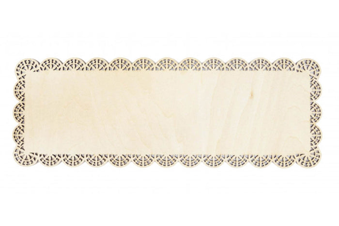Plat à gâteau rectangle bord dentelle Scrapcooking en bois 36x13cm