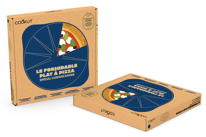 Plat à pizza Cookut Le Formidable myrtille avec coupe-pizza et livret de recettes