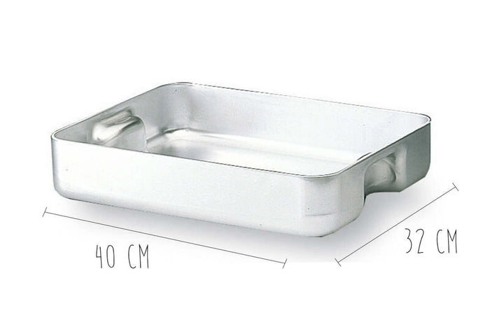 Plat à rôtir en aluminium avec anses incorporées - 40x32cm