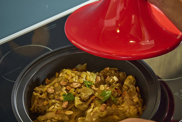 Plat à tajine Peugeot Atlas en céramique rouge diamètre 30cm