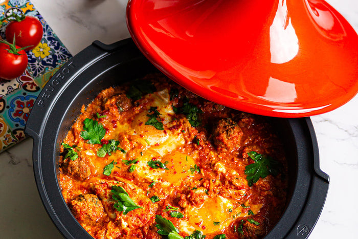 Plat à tajine Peugeot Atlas en céramique rouge diamètre 30cm