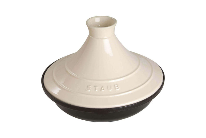 Plat à tajine Staub 20cm en fonte émaillée avec couvercle crème compatible induction