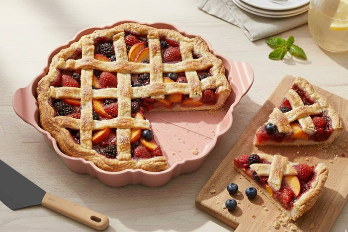 Plat à tarte Cookut Le Formidable avec coupe-tarte guimauve