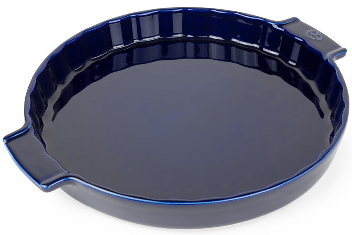 Plat à tarte Peugeot Appolia en céramique bleu diamètre 30cm
