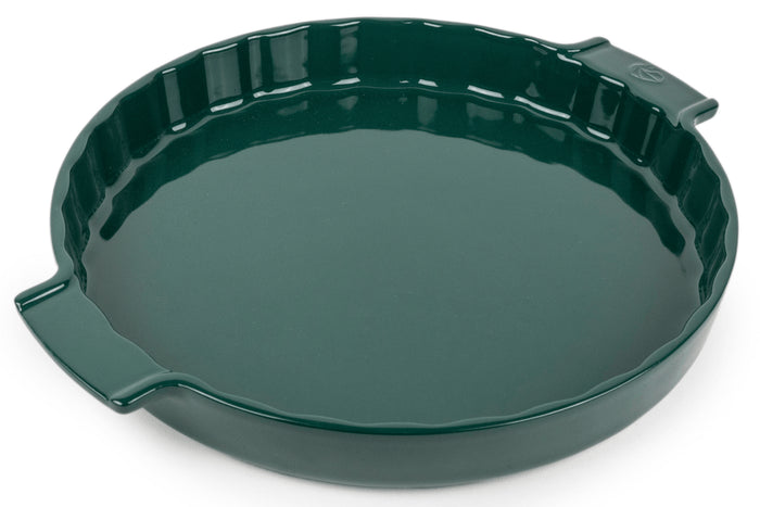 Plat à tarte Peugeot Appolia en céramique vert forêt diamètre 30cm