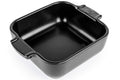 Plat four carré Peugeot Appolia en céramique noire satinée 13x13x4,5cm