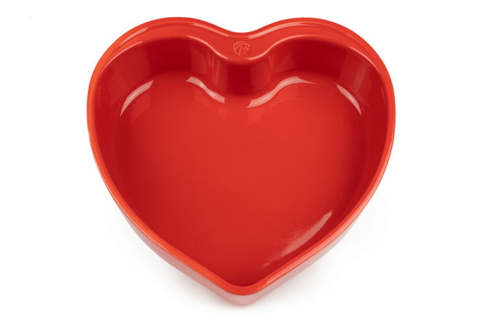 Plat four cœur Peugeot Appolia For You en céramique rouge diamètre 26cm