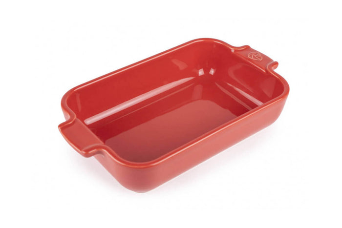 Plat four individuel rectangle Peugeot Appolia en céramique rouge 18x12x4,5cm