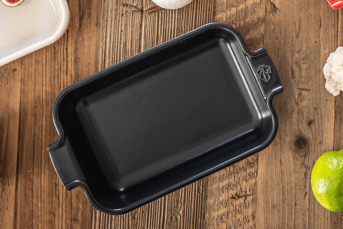 Plat four rectangle Peugeot Appolia en céramique ardoise 18x12x4,5cm
