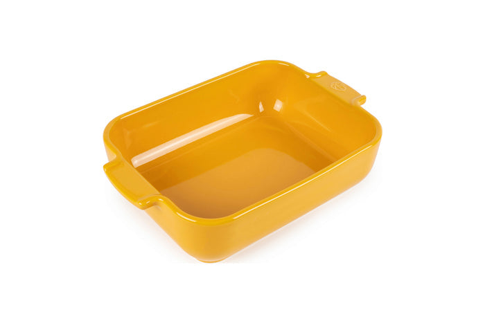 Plat four rectangle Peugeot Appolia en céramique jaune safran - 25 cm