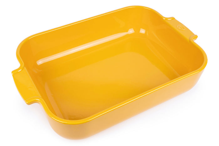Plat four rectangle Peugeot Appolia en céramique jaune safran - 36 cm