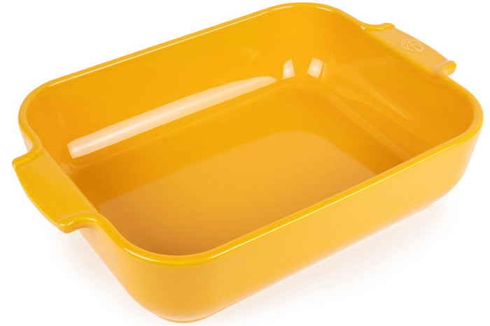 Plat four rectangle Peugeot Appolia en céramique jaune safran - 40 cm
