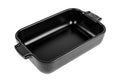 Plat four rectangle Peugeot Appolia en céramique noire satinée 22x13x5,1cm