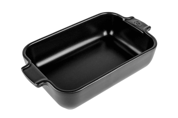 Plat four rectangle Peugeot Appolia en céramique noire satinée 22x13x5,1cm
