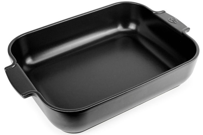 Plat four rectangle Peugeot Appolia en céramique noire satinée 40x27,2x8,3cm