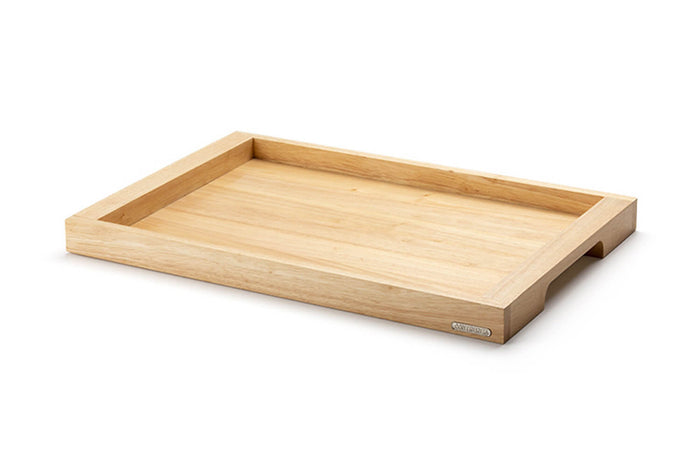 Plateau de service avec poignées Continenta en bois d'hévéa 54x36x4,3cm