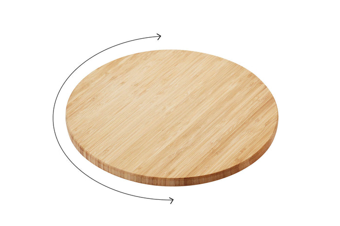 Plateau tournant Point Virgule en bambou 35cm