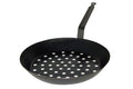 Poêle à marrons perforée Baumalu 28cm en tôle d'acier pour cuisson sur braise