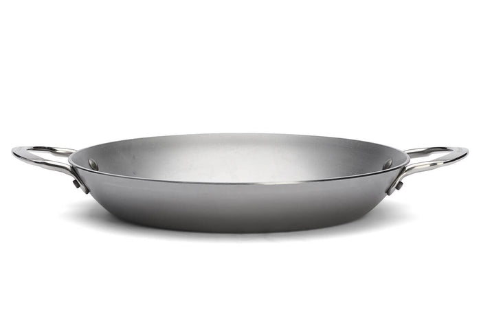 Poêle à Paëlla De Buyer Mineral B Element en fer 2 anses inox rivetées 28cm
