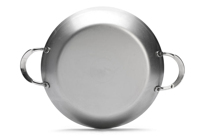Poêle à Paëlla De Buyer Mineral B Element en fer 2 anses inox rivetées 28cm