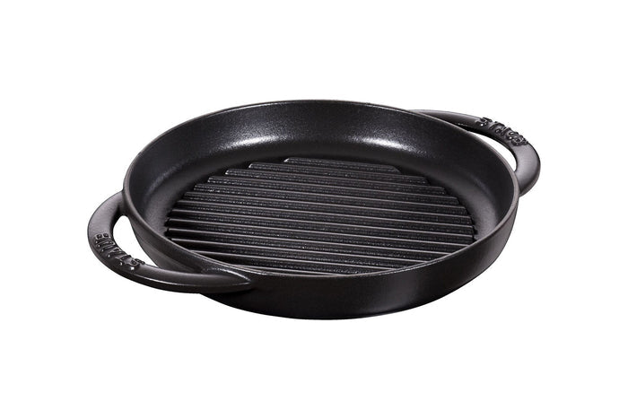 Poêle gril Staub Pure ronde en fonte émaillée noir mat - 23cm