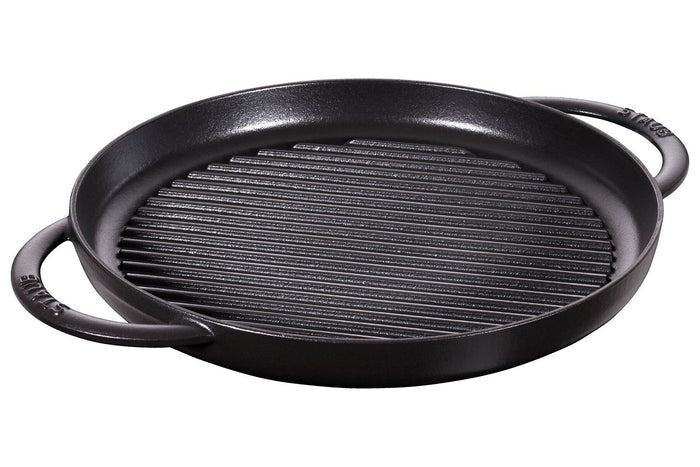 Poêle gril Staub Pure ronde en fonte émaillée noir mat - 30cm