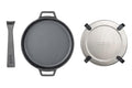 Poêle ronde Ooni Sizzler en fonte manche amovible + dessous-de-plat inox
