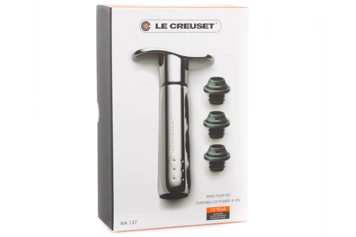 Pompe à vin Le Creuset WA-137 Nickel Noir + 3 bouchons
