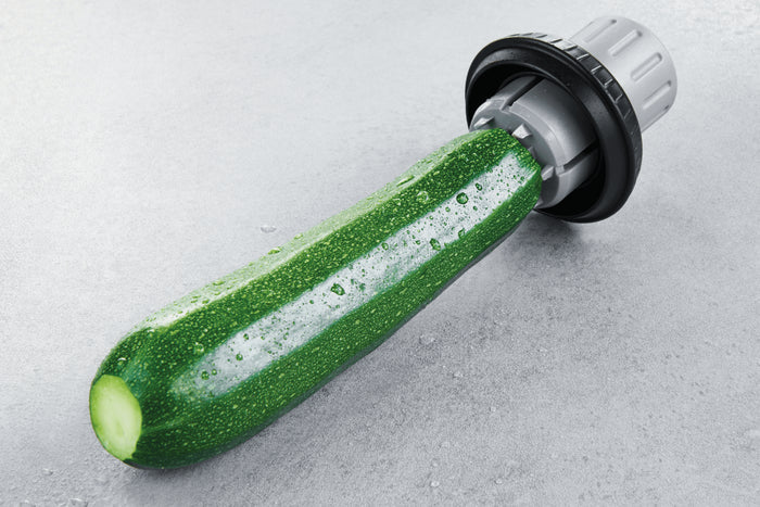 Porte-légumes pour taille-légumes en spirales Gefu Spirelli en acier inox et polymère