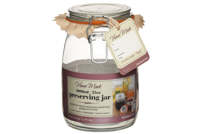 Pot de conservation KitchenCraft Home Made en verre 1L avec joint hermétique