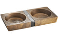 Présentoir de moulins Gefu X-Plosion taille L en bois d'acacia - 2 emplacements