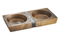 Présentoir de moulins Gefu X-Plosion taille M en bois d'acacia - 2 emplacements