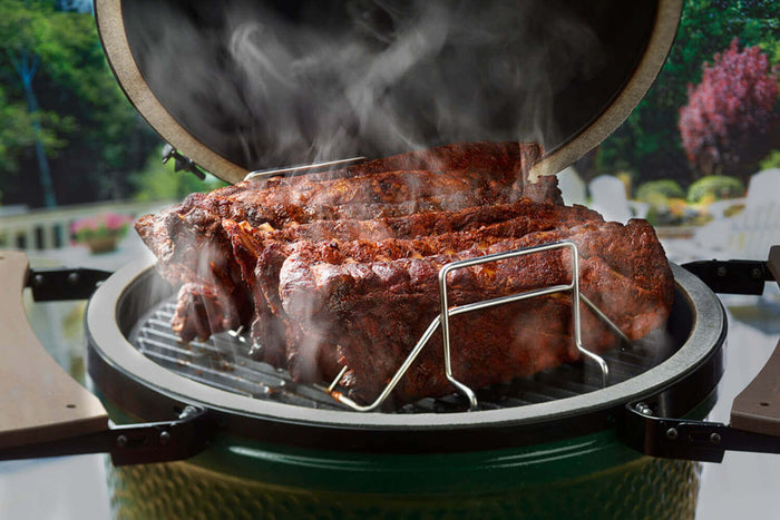 Rack de rôtisserie en V pour barbecues Big Green Egg Large, XLarge et 2XLarge