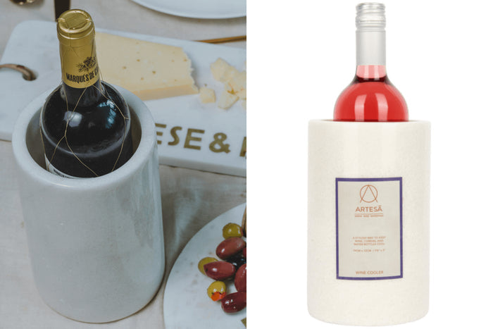 Rafraîchisseur à vin Artesà en marbre blanc 12x19cm