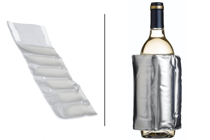 Rafraîchisseur à vin BarCraft en PVC coloris argent avec fermeture velcro ajustable