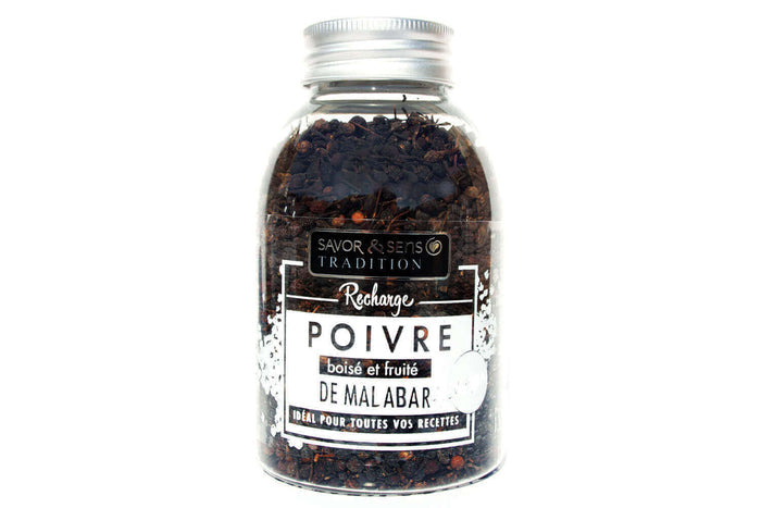 Recharge poivre Malabar noir des Indes Savor&Sens - 130g