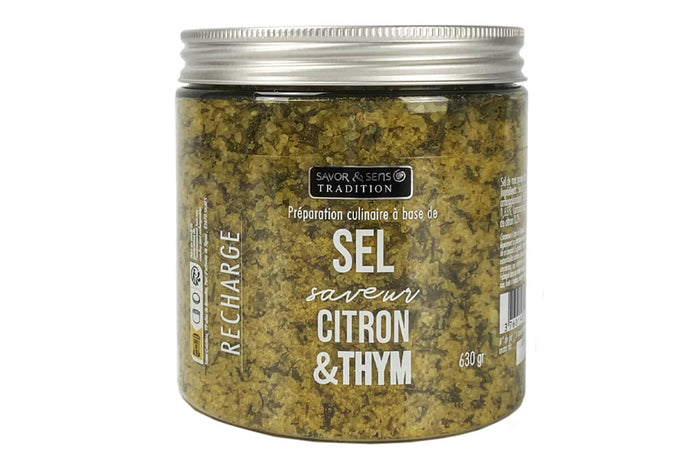 Recharge sel aromatisé saveur citron et thym Savor&Sens - 630g