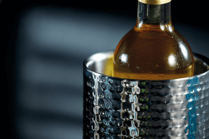 Refroidisseur de vin Barcraft en acier inoxydable martelé à double paroi
