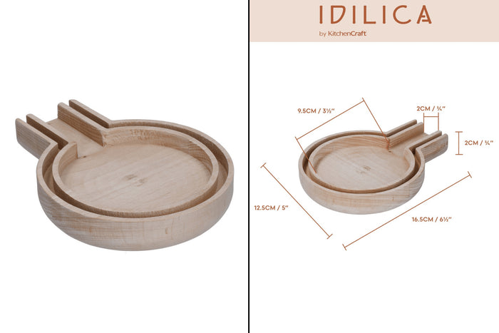 Repose-cuillère KitchenCraft Idilica en bois de hêtre 16,5 x 12,5 x 2cm