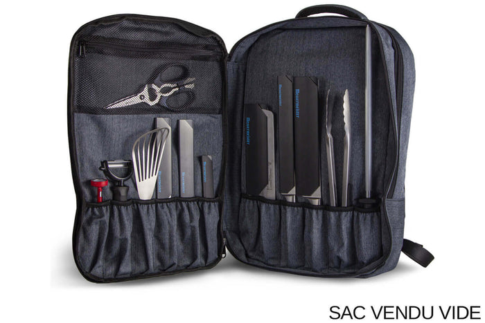 Sac à dos vide hôtelier haut de gamme Messermeister en matériaux recyclés