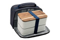 Sac isotherme Akinod 11:58 bleu jeans + Bento blanc 1,4L
