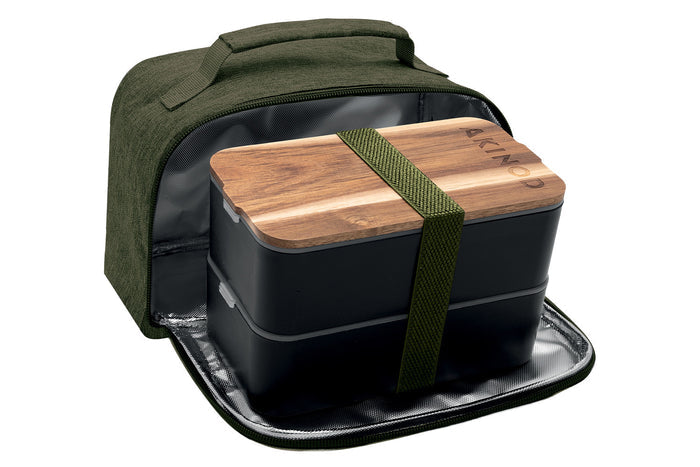Sac isotherme Akinod 11:58 kaki + Bento noir 1,4L