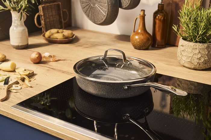 Sauteuse antiadhésive Ballarini Salina 28cm et couvercle en verre
