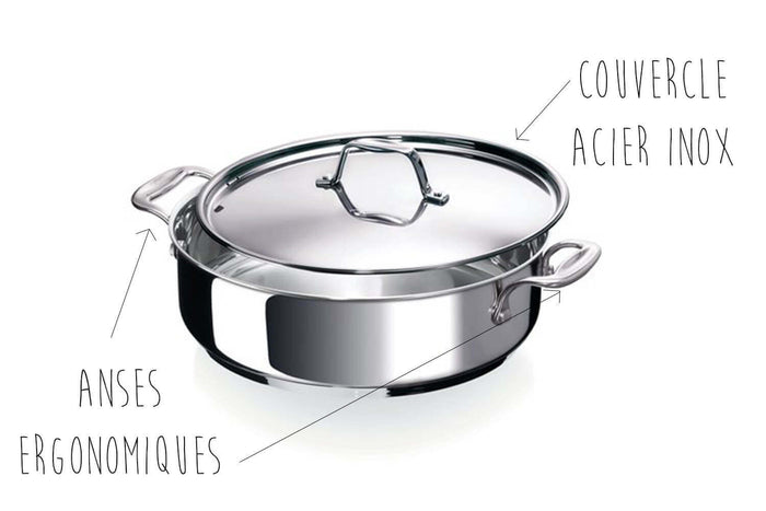 Sauteuse Beka Chef en inox avec couvercle 28cm