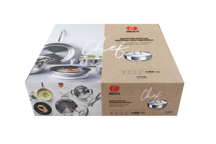 Sauteuse Beka Chef en inox avec couvercle 28cm