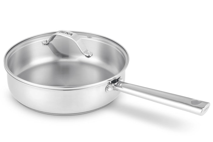 Sauteuse Beka Cicla en inox 24cm avec couvercle en verre