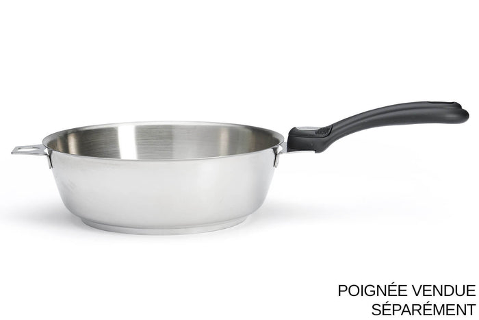 Sauteuse bombée De Buyer Milady Twisty 24cm en acier inoxydable