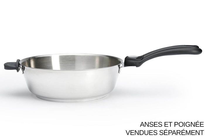 Sauteuse bombée De Buyer Milady Twisty 24cm en acier inoxydable