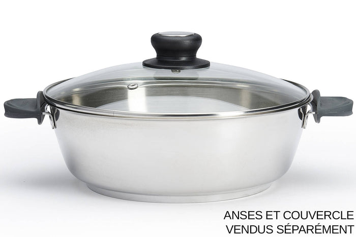 Sauteuse bombée De Buyer Milady Twisty 24cm en acier inoxydable